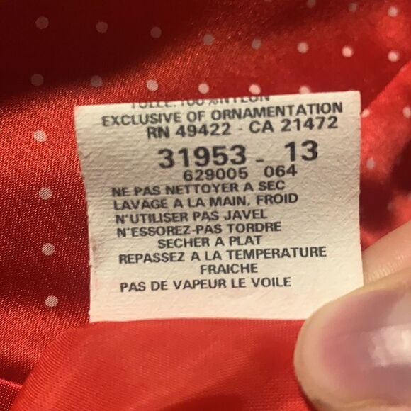 VTG 90s Gunne Sax Jessica McClintock Red Polka Dot Tulle Mini Dress - Picture 11 of 12